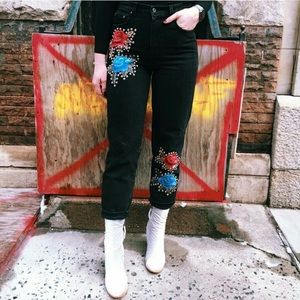 LF studded rose jeans